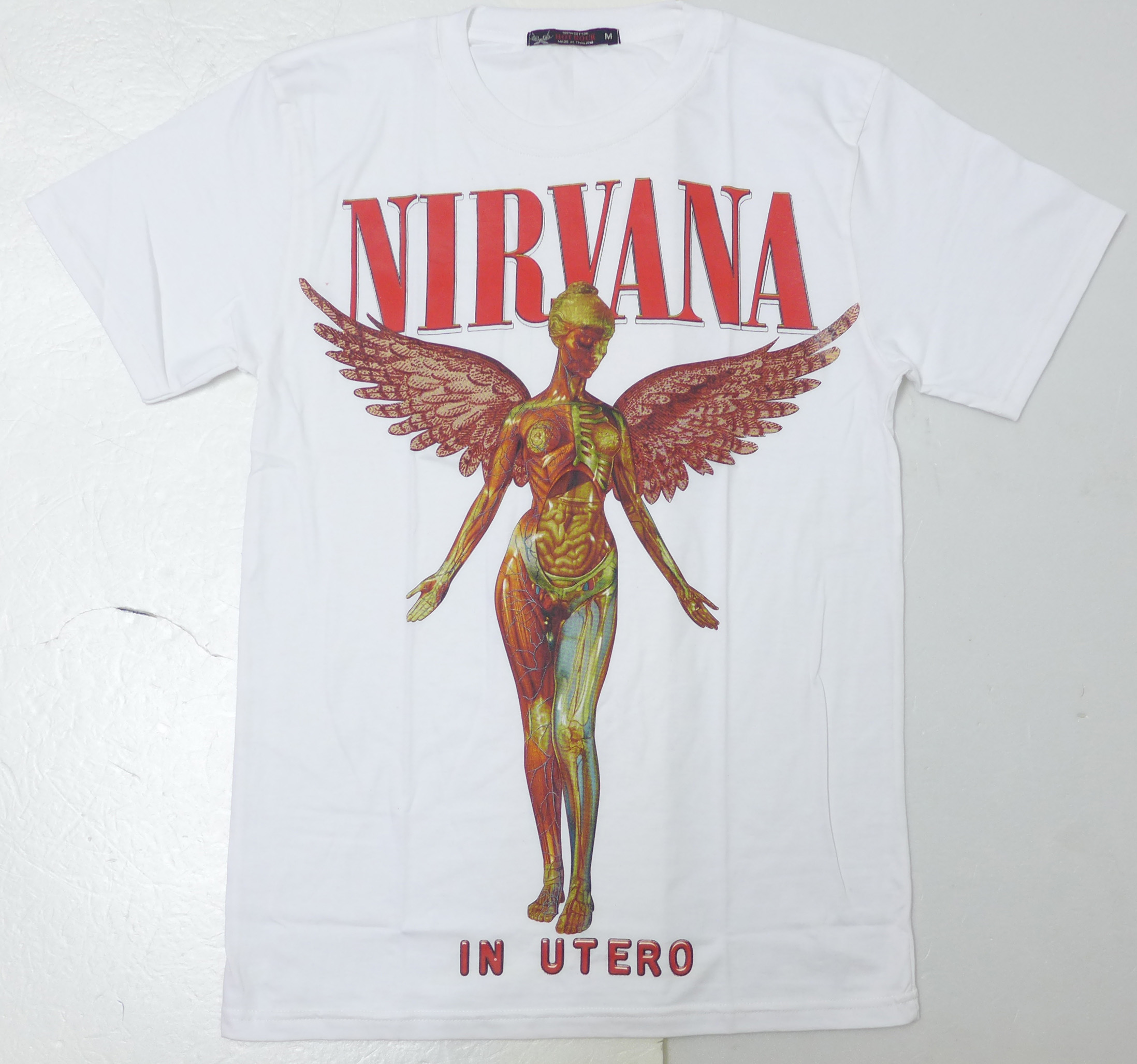 nirvana in utero 涅盘 泰国进口乐队金属摇滚白色短袖t恤t-shirt