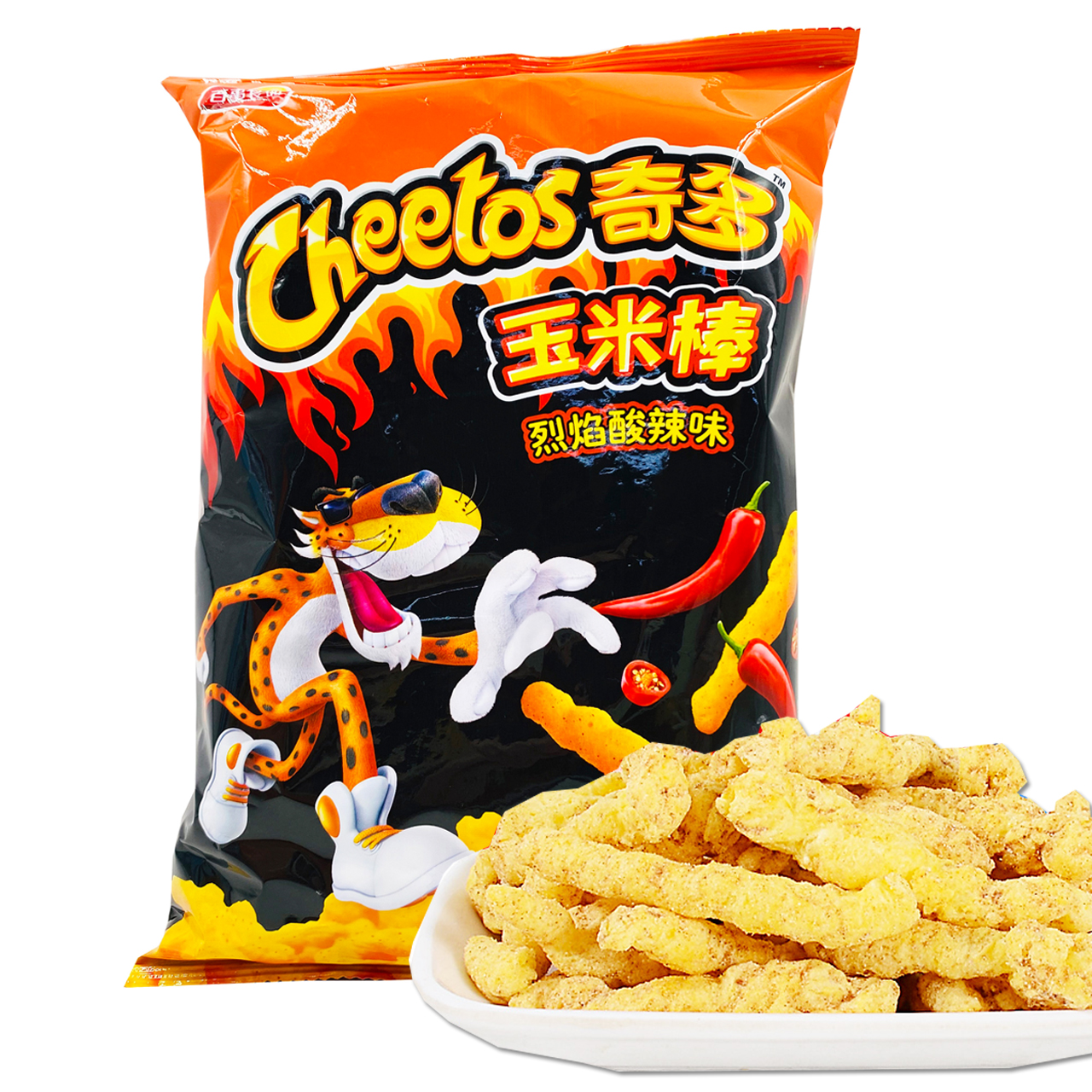 cheetos奇多玉米棒烈焰酸辣味90g休闲膨化聚会美味零食临期裸价