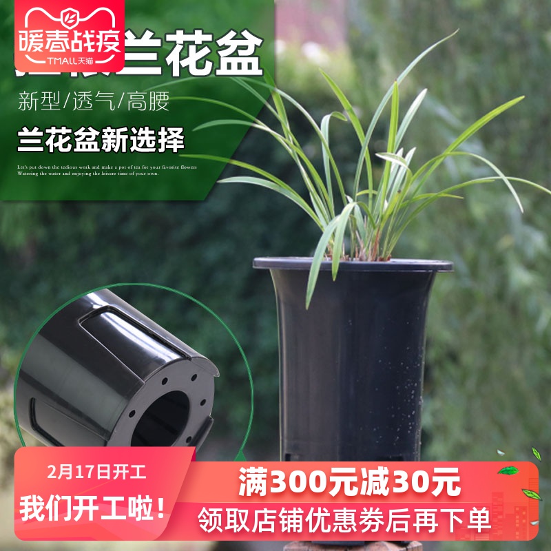 兰花花盆 塑料兰花盆 pp树脂塑料 花盆兰盆特大 超大黑色5个包邮