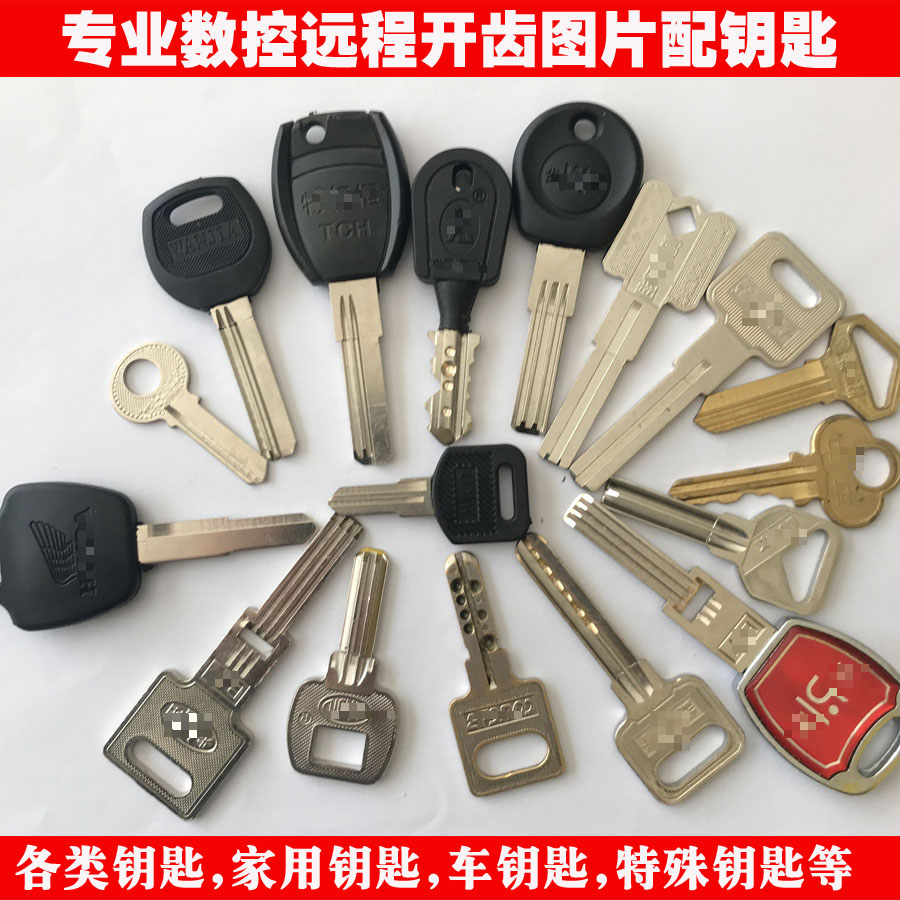 远程开齿配钥匙家用防盗门钥匙图片配钥匙电动车门锁匙照片配钥匙