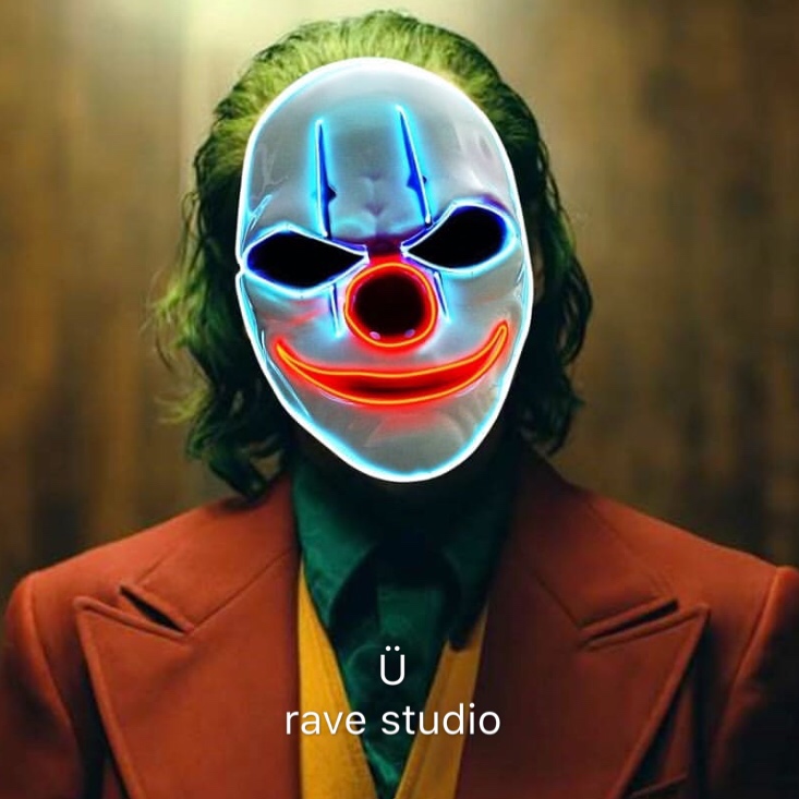 joker小丑led发光面具万圣节荧光表演演出鬼脸面罩cos抖音同款