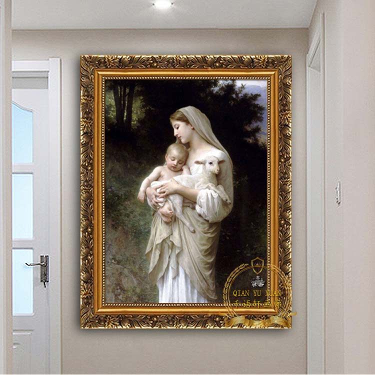 欧式人物装饰画天主教圣像玛利亚壁画十字架挂画天使圣母耶稣画像