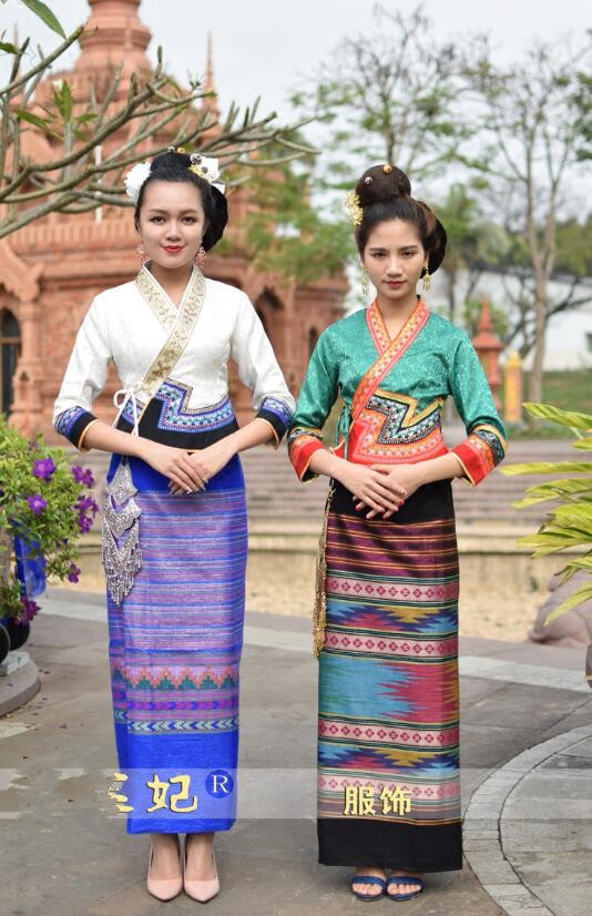 出租傣族女泰国传统服女东盟十国东南亚缅甸迎宾服泼水节服装租赁