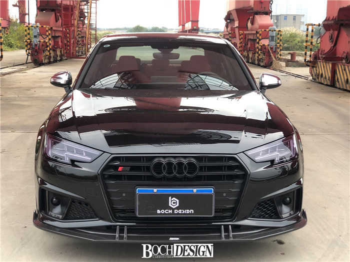 适用于奥迪s4改装卡布尔碳纤维后唇a4l前铲 后扰流 尾翼 透明机盖