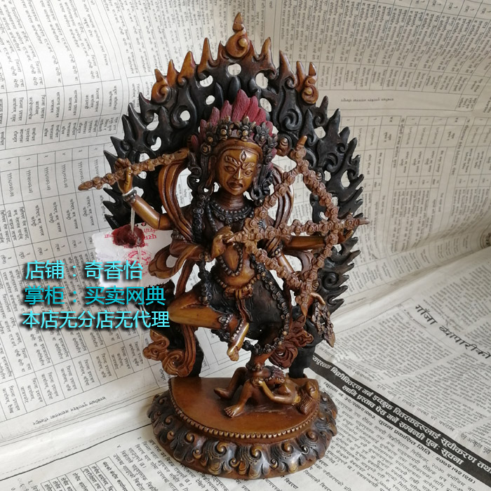 7寸作明佛母 尼泊尔进口纯铜佛像 咕噜咕列佛母 红空行母约高22cm