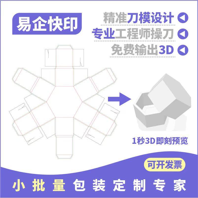 手提袋刀模展开图刀版图绘制折叠纸盒天地盖扣锁底抽屉盒刀模设计