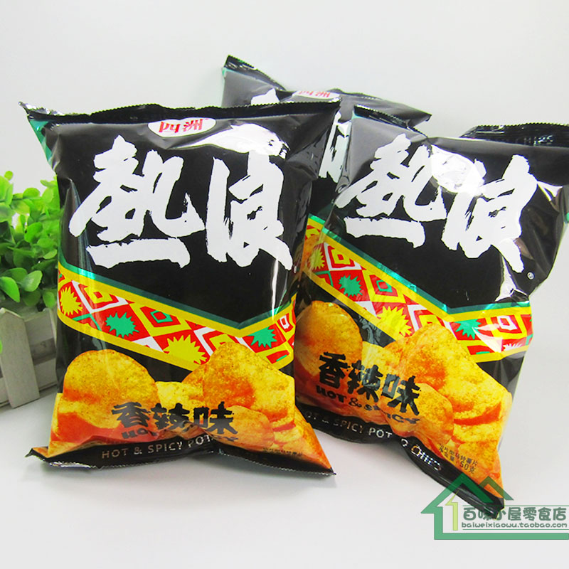 四洲热浪薯片 50g 香辣味薯片 切片型马铃薯片 聚会休闲出游零食