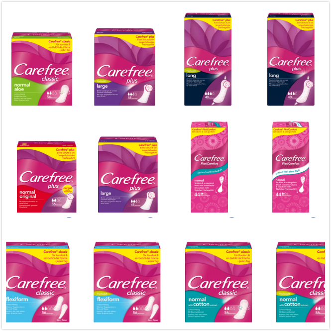 德国carefree加长护垫卫生巾2.5滴水防过敏 40片44片48片56片