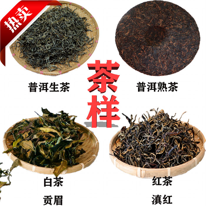 亏本茶样4款组合试喝普洱生茶熟茶红茶白茶共40g临沧邦东古树茶