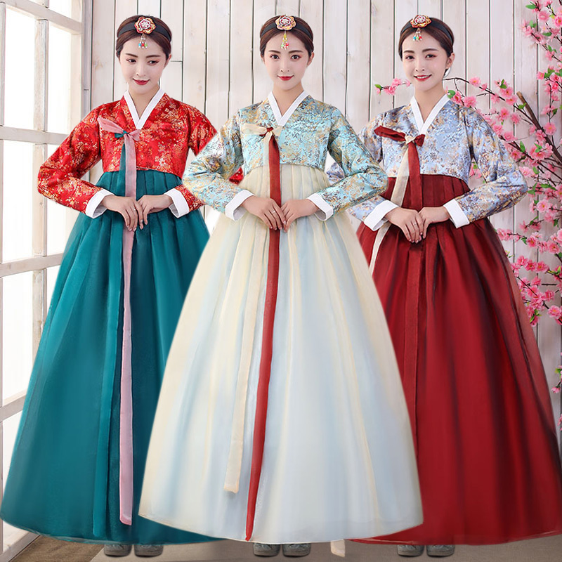 韩国舞蹈服演出服装改良成人韩服女长款朝鲜族大长今传统宫廷古装