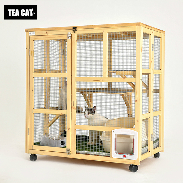 实木猫别墅超大号猫笼子猫舍豪华猫窝猫柜双层三层家用木制猫爬架