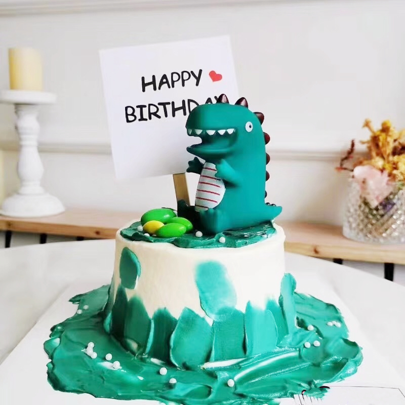 恐龙生日蛋糕装饰摆件恐龙当家摆件儿童小号卡通动物蛋糕烘焙插牌