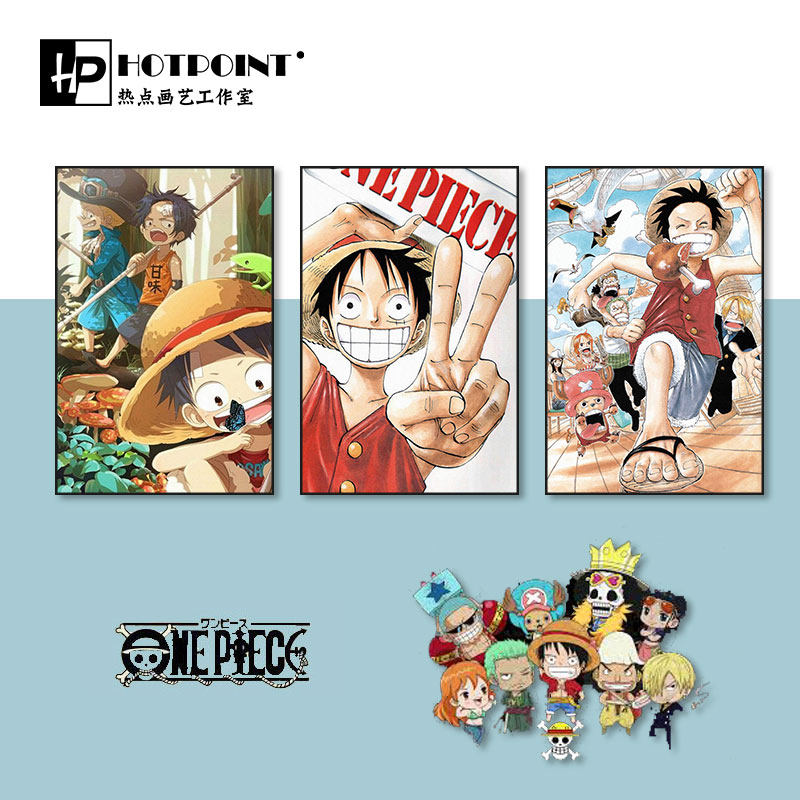 海贼王全家福装饰画日本动漫路飞海报挂画onepiece卧室客厅壁画