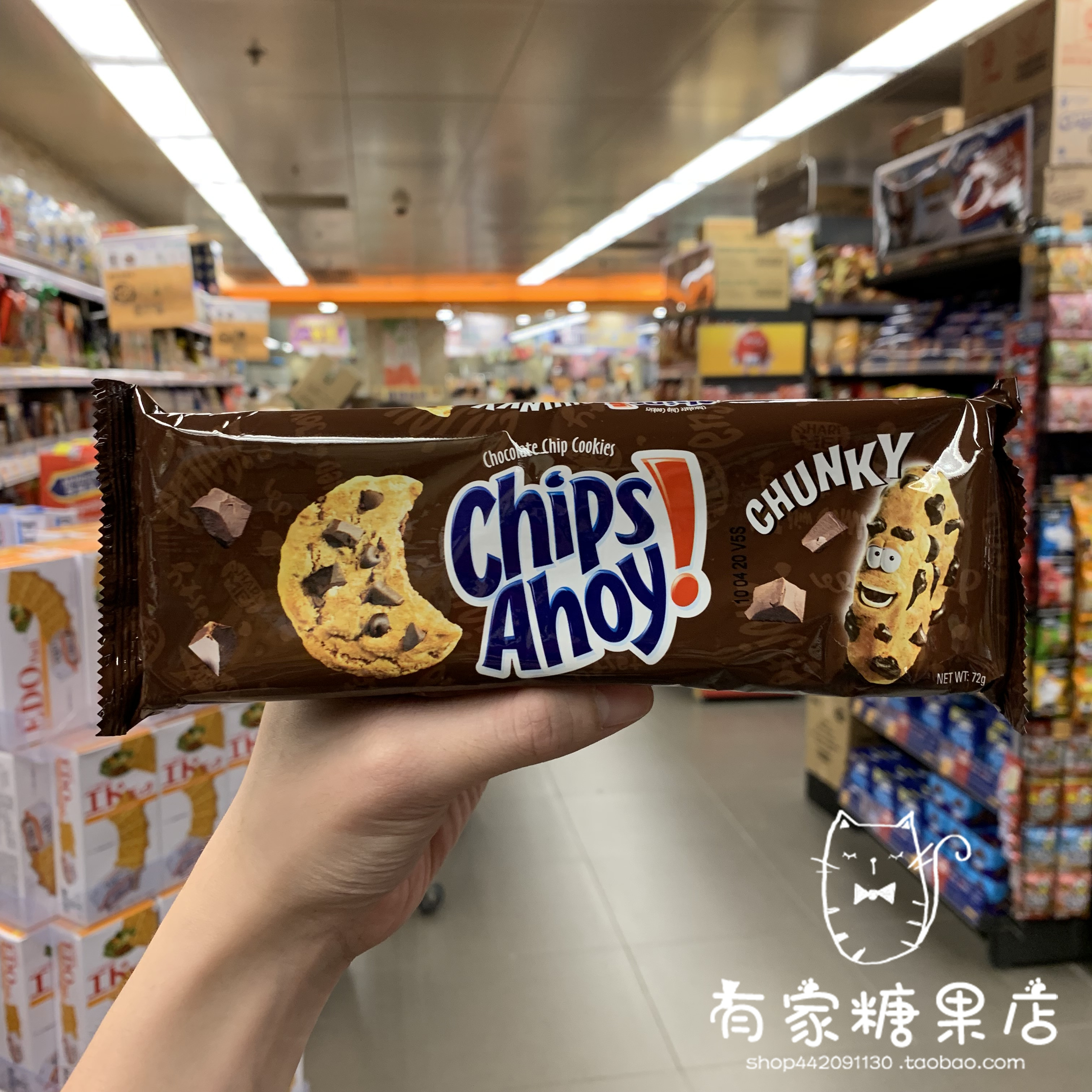 香港代购美国chips ahoy趣多多碎巧克力曲奇饼干休闲小零食72g