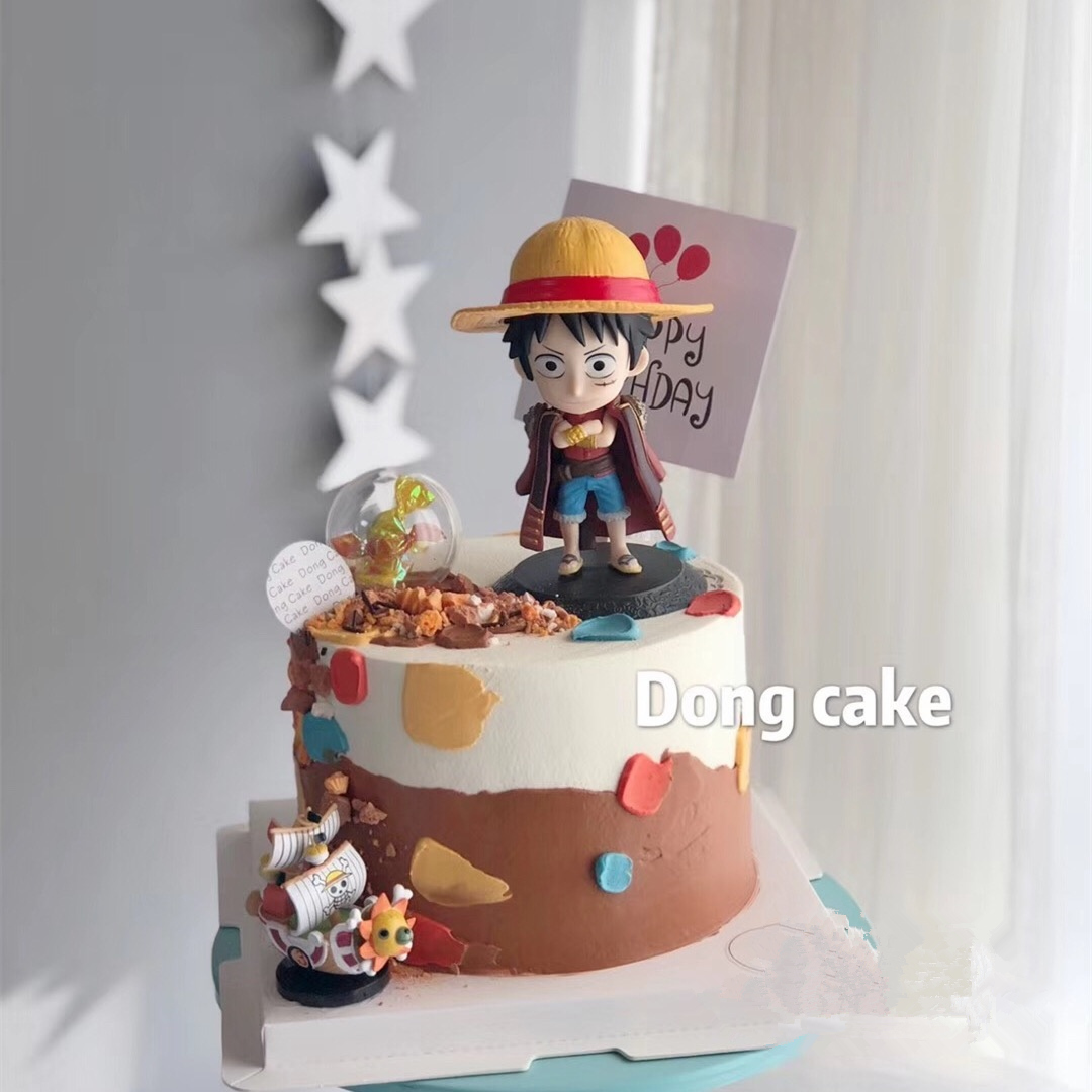 海贼王蛋糕装饰烘焙生日蛋糕摆件路飞乔巴索隆人偶手办动漫装扮品