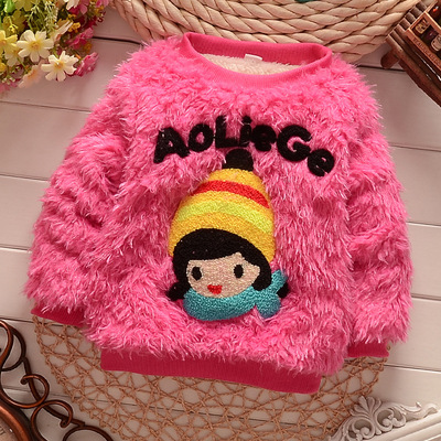 特价女童秋装外套儿童加绒毛衫韩国婴儿装0-1
