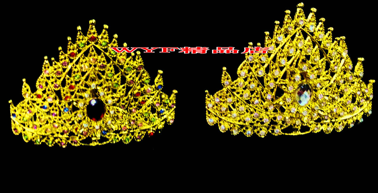 泰国金属饰品 傣族头饰 金色金属皇冠 发梳 新娘配饰影楼婚礼包邮