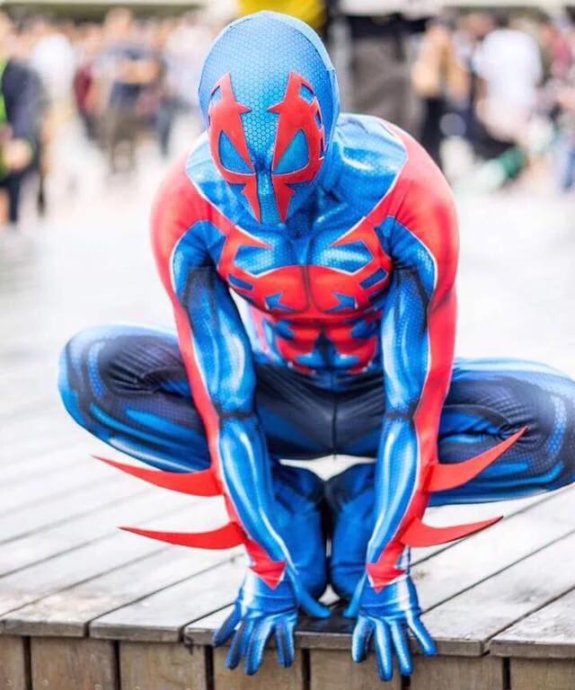 2099蜘蛛侠连体紧身衣蜘蛛侠蓝扮演服装莱卡弹性cosplay表演服