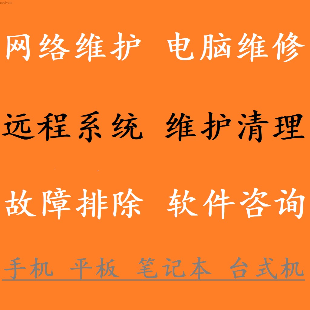 电脑维修/网络维护/远程维护清理/故障排除/软件重装及安装咨询