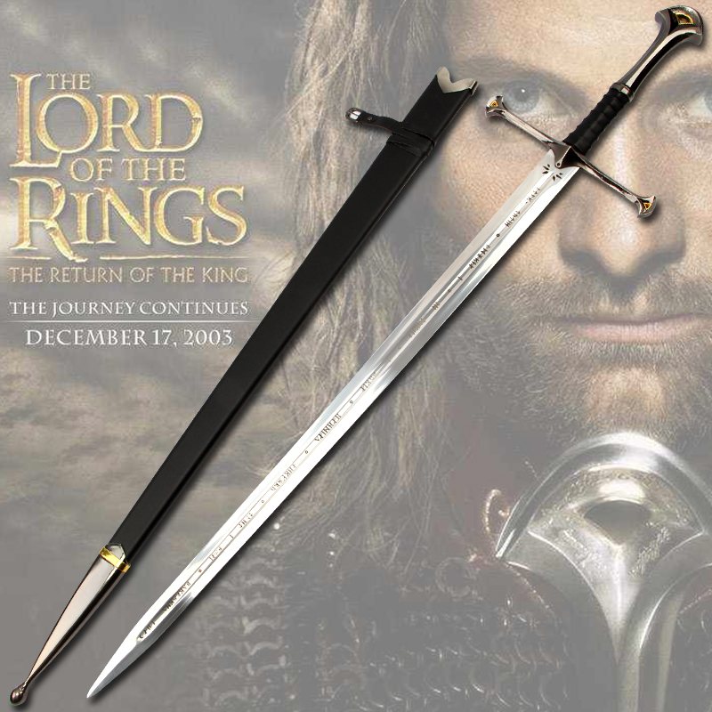 魔戒指环王纳西尔圣剑经文版阿拉贡长剑金属剑西洋剑武器未开刃