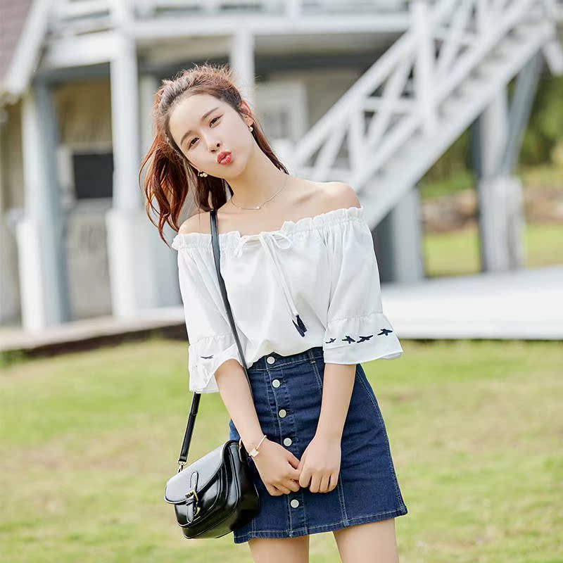 夏季女装2019新款潮短袖衣服女学生韩版宽松白色t恤雪纺衫上衣体