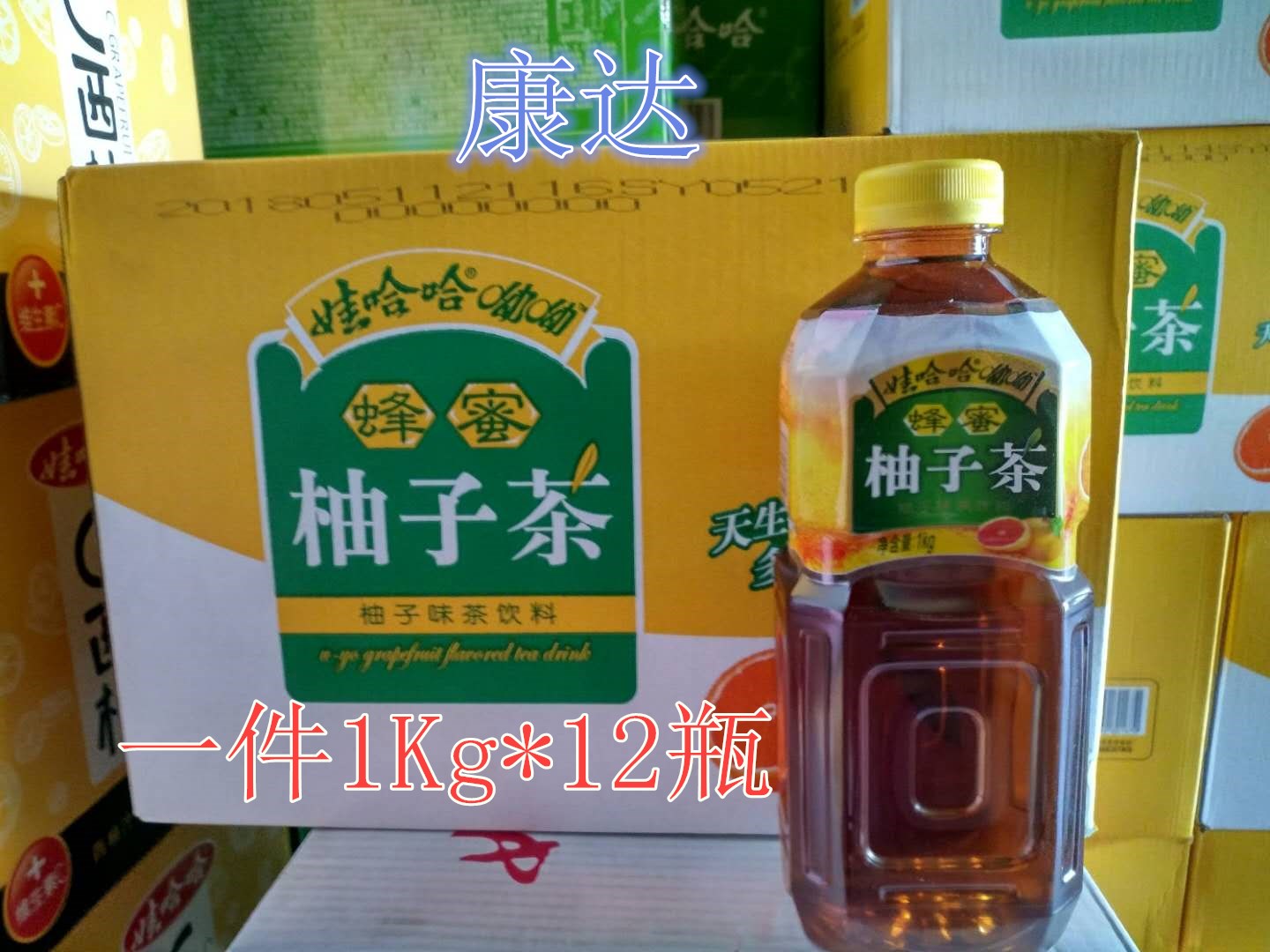 娃哈哈系列产品娃哈哈呦呦蜂蜜柚子茶 1㎏*12瓶 北京包邮