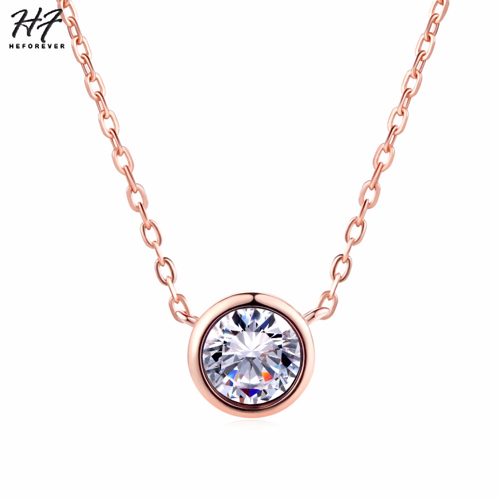 simply small round 1 carat cubic zirconia rose gold color p