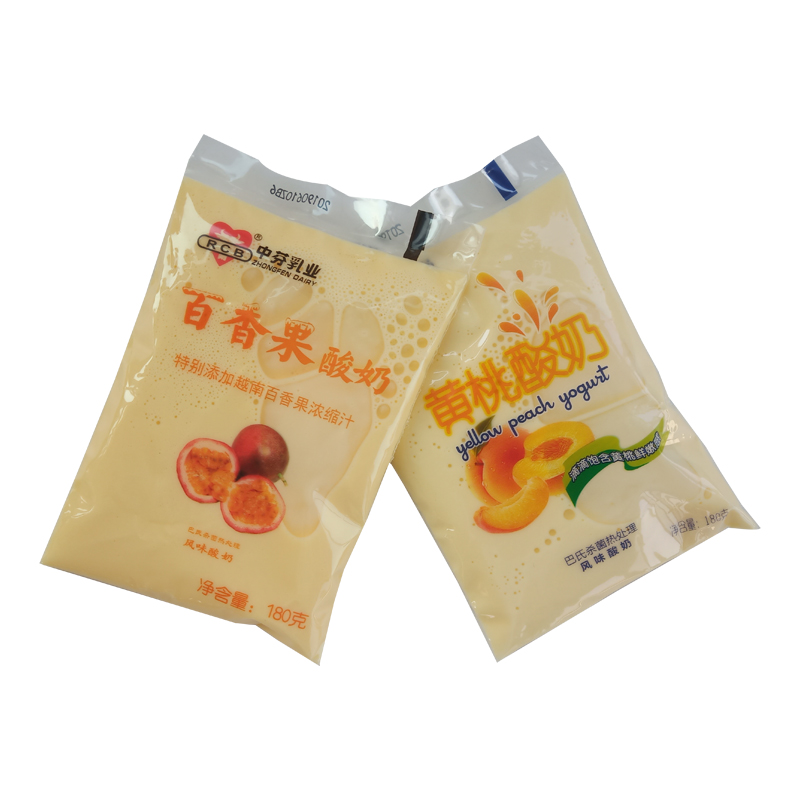 天津百香果酸奶袋装中芬乳品黄桃味儿童早餐风味奶180ml整箱包邮