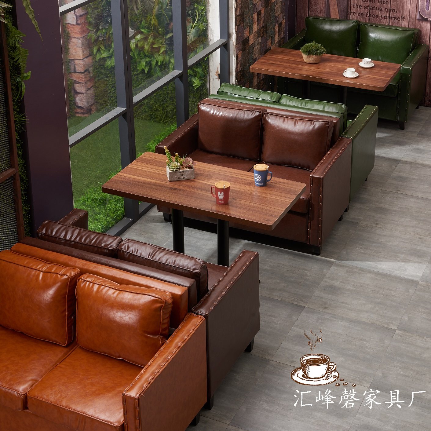 定做奶茶店休闲吧桌椅组合北欧酒吧清吧咖啡馆沙发西餐厅卡座创意