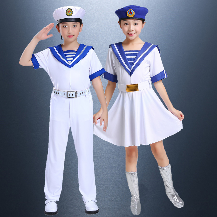 小海军儿童演出服中小学生海军风舞台表演合唱套装弹力军装学院风