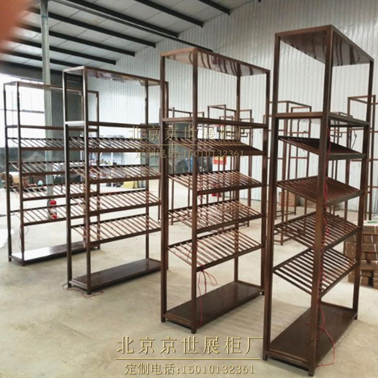 红酒葡萄酒洋酒展示架橱窗柜靠墙柜珠宝不锈钢展示柜商场玻璃柜台