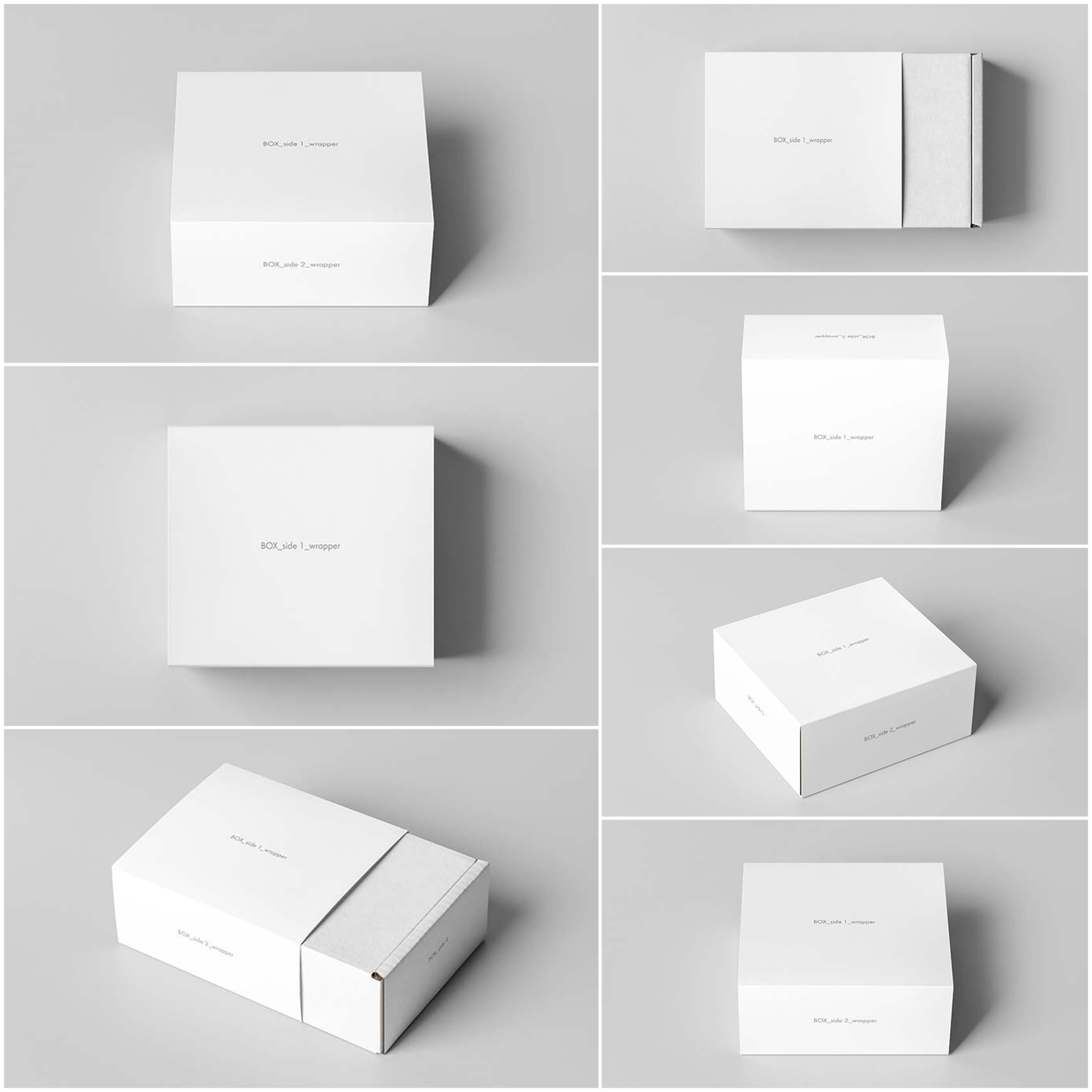 长方形封套产品包装盒快递礼品盒子纸盒效果vi智能贴图ps样机素材