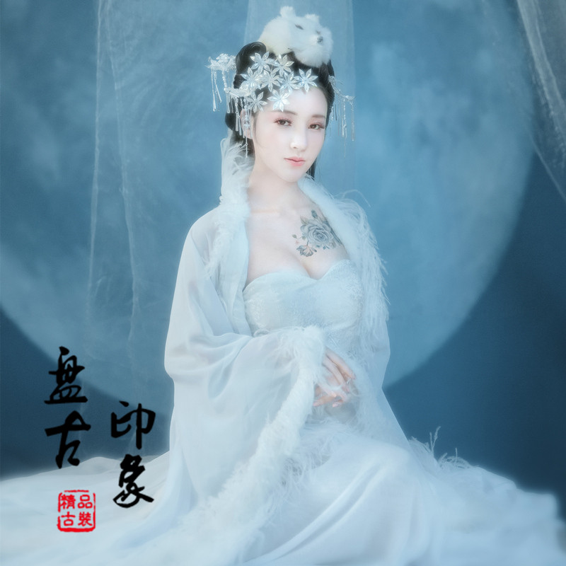 影楼摄影写真女古装主题唐装汉服性感狐妖唯美走秀演出服装 霜月