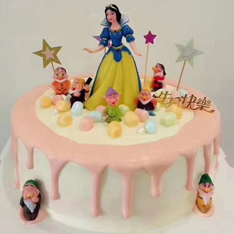 烘焙包装 翻糖裱花生日蛋糕场景装饰蛋糕情景摆件 白雪公主套装