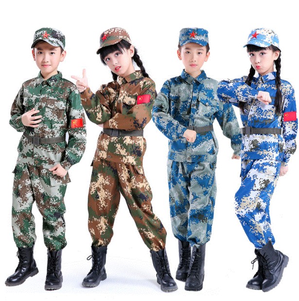 儿童迷彩服套装军训小孩学生幼儿园军装女男童海军特种兵秋冬服装