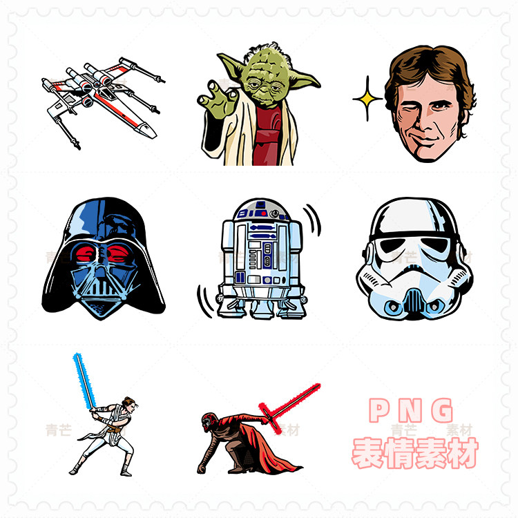 line静态png手账素材聊天表情40p 迪士尼星球大战表情 8266