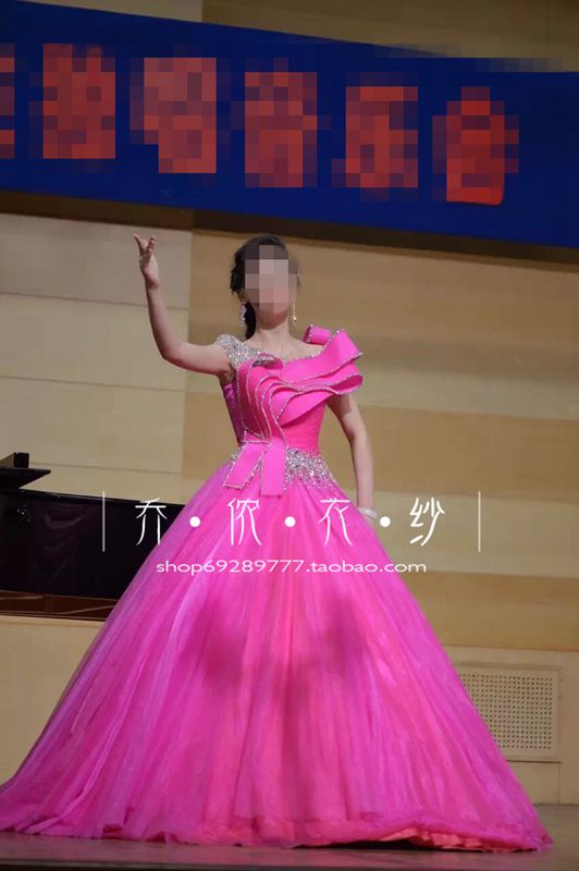 独唱演出服女蓬蓬裙长款美声民歌声乐礼服长裙艺考学生唱歌表演服