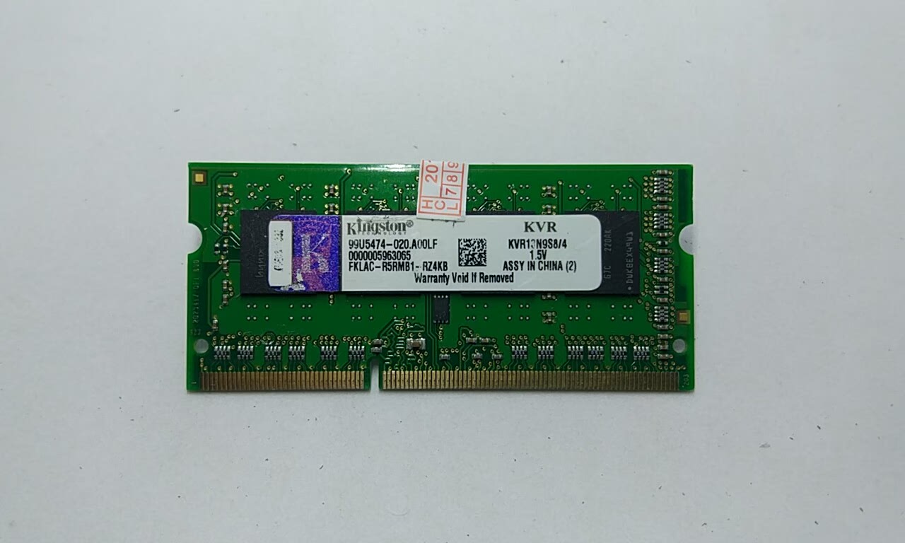 金士顿 ddr3 标压 4g 1333频率笔记本内存兼容10