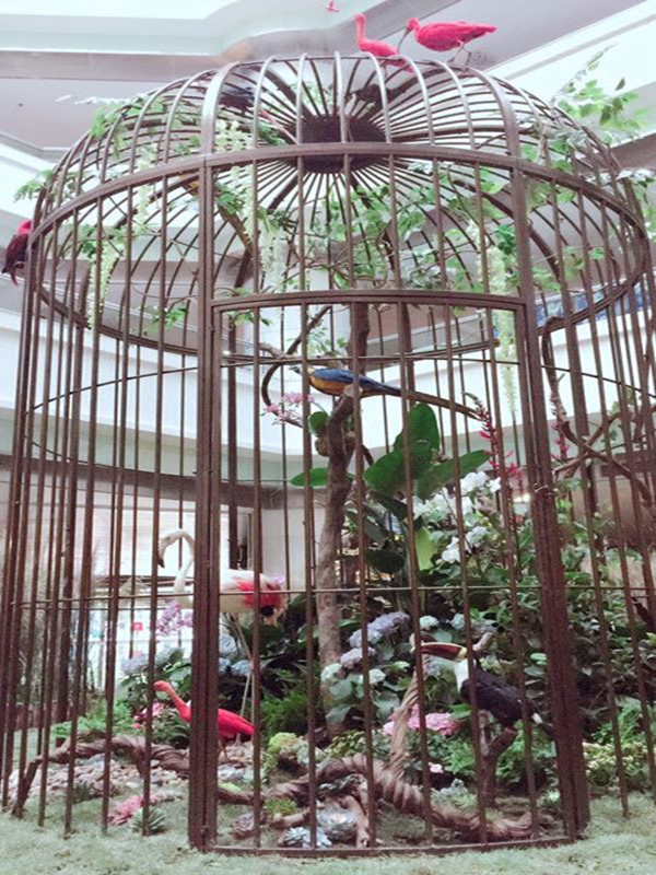 欧式铁艺鸟笼婚庆装饰鸟笼公园大号鸟笼大型白色鸟笼户外落地鸟笼