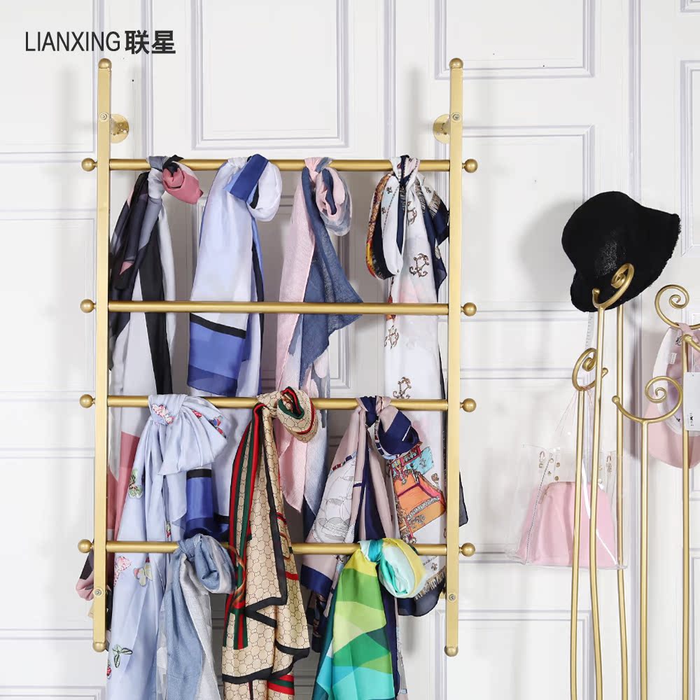 上墙围巾架子服装店挂丝巾衣架服装店专用展示架内衣店简约围巾架