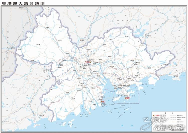 广东省粤港澳大湾区地图电子高清版交通水系卫星地图办公挂画定制