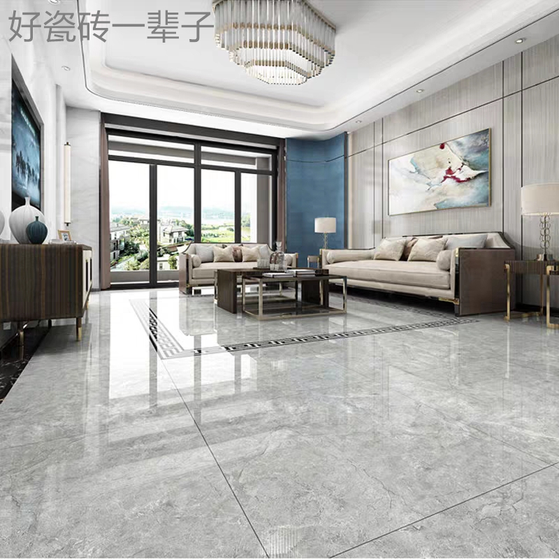 佛山瓷砖地砖800x800客厅地板砖 新款灰色通体大理石金刚石釉面砖