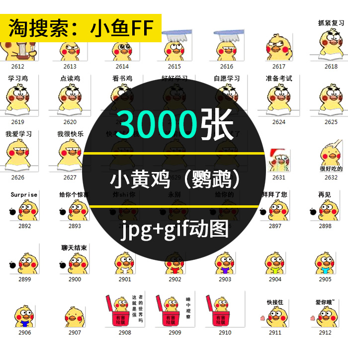 小黄鸡鸭微信qq表情包jpg斗图聊天素材鹦鹉兄弟gif 3000张 y0004