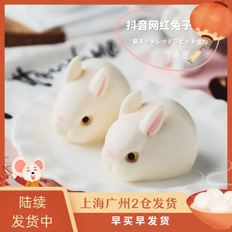 网红3d立体慕斯奶冻小兔子硅胶模具卡通白兔果冻布丁西点磨具烘焙