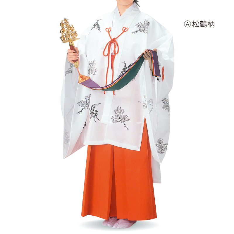 【鹿贺院】日本进口正统巫女服巫女装束袴白衣千早花簪神乐铃代购